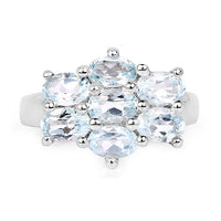 3.57 Carat Genuine  Blue Topaz .925 Sterling Silver Ring