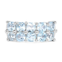3.60 Carat Genuine  Blue Topaz .925 Sterling Silver Ring