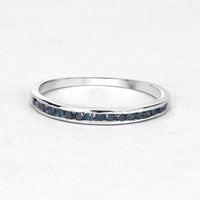 0.20 Carat Genuine Blue Diamond .925 Sterling Silver Ring