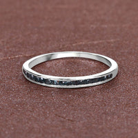 0.20 Carat Genuine Blue Diamond .925 Sterling Silver Ring