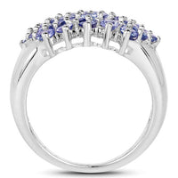 2.03 Carat Genuine Tanzanite .925 Sterling Silver Ring
