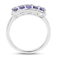 1.25 Carat Genuine Tanzanite .925 Sterling Silver Ring