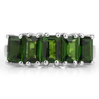 3.25 Carat Genuine Chrome Diopside .925 Sterling Silver Ring