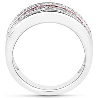 3.36 Carat Genuine Multi Stones .925 Sterling Silver Ring