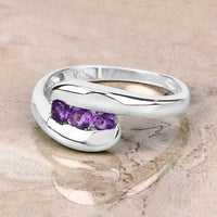 0.54 Carat Genuine Amethyst .925 Sterling Silver Ring