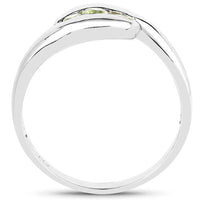 0.56 Carat Genuine Peridot .925 Sterling Silver Ring