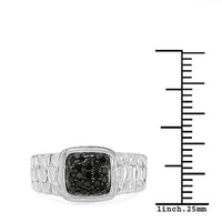 0.22 Carat Genuine Black Diamond .925 Sterling Silver Ring