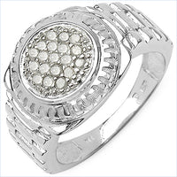 0.20 Carat Genuine White Diamond .925 Sterling Silver Ring