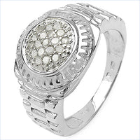 0.20 Carat Genuine White Diamond .925 Sterling Silver Ring