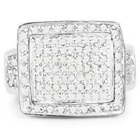 0.61 Carat Genuine White Diamond .925 Sterling Silver Ring