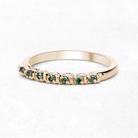 0.16 Carat Genuine Green Diamond 14K Yellow Gold Ring (I1-I2)