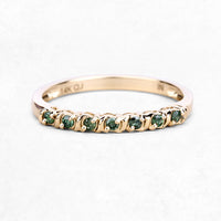 0.16 Carat Genuine Green Diamond 14K Yellow Gold Ring (I1-I2)