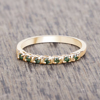 0.16 Carat Genuine Green Diamond 14K Yellow Gold Ring (I1-I2)
