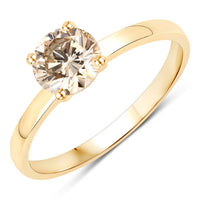 1.00 Carat Genuine TTLB Diamond 14K Yellow Gold Ring