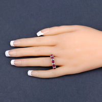 1.61 Carat Genuine Ruby and White Diamond 14K White Gold Ring