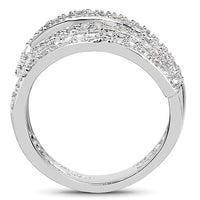 0.83 Carat Genuine White Diamond .925 Sterling Silver Ring