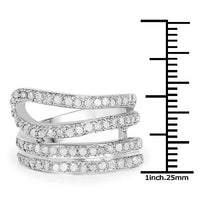 0.83 Carat Genuine White Diamond .925 Sterling Silver Ring