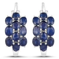 10.40 Carat Genuine Blue Sapphire .925 Sterling Silver 3 Piece Jewelry Set (Ring, Earrings, and Pendant w/ Chain)