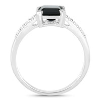 1.91 Carat Genuine Green Tourmaline and White Diamond 14K White Gold Ring