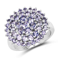 2.52 Carat Genuine Tanzanite .925 Sterling Silver Ring
