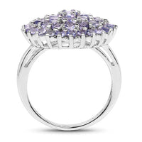 2.52 Carat Genuine Tanzanite .925 Sterling Silver Ring