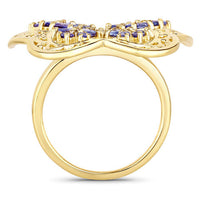 2.50 Carat Genuine Tanzanite .925 Sterling Silver Ring