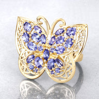 2.50 Carat Genuine Tanzanite .925 Sterling Silver Ring