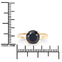 3.00 Carat Genuine Black Diamond 14K Yellow Gold Ring