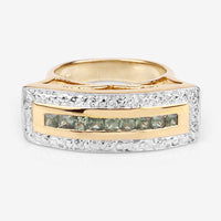 1.08 Carat Genuine Green Sapphire .925 Sterling Silver Ring
