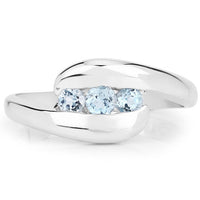 0.74 Carat Genuine Blue Topaz .925 Sterling Silver Ring