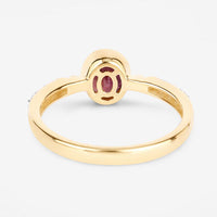 1.00 Carat Genuine Ruby and White Diamond 14K Yellow Gold Ring