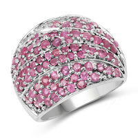2.97 Carat Genuine Ruby .925 Sterling Silver Ring