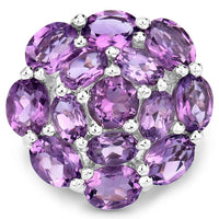 9.28 Carat Genuine Amethyst .925 Sterling Silver Ring