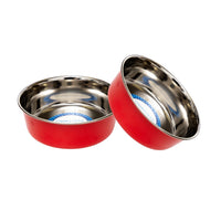 Country Living Set of 2 Heavy Gauge Stainless Steel Dog Bowls - Perfect for Food & Water - BIG FRENCHIES