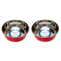 Country Living Set of 2 Heavy Gauge Stainless Steel Dog Bowls - Perfect for Food & Water - BIG FRENCHIES