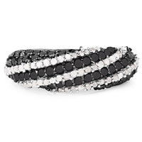 1.25 Carat Genuine Black Diamond & White Diamond .925 Sterling Silver Ring
