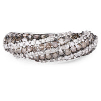 1.25 Carat Genuine Champagne Diamond & White Diamond .925 Sterling Silver Ring