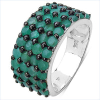 2.99 Carat Genuine Emerald .925 Sterling Silver Ring