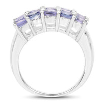 2.55 Carat Genuine Tanzanite .925 Sterling Silver Ring