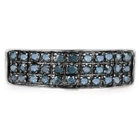 0.40 Carat Genuine Blue Diamond .925 Sterling Silver Ring