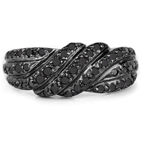 0.35 Carat Genuine Black Diamond .925 Sterling Silver Ring