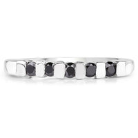 0.50 Carat Genuine Black Diamond .925 Sterling Silver Ring