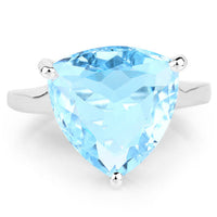 9.00 Carat Genuine Blue Topaz .925 Sterling Silver Ring