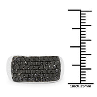 1.21 Carat Genuine Black Diamond .925 Sterling Silver Ring