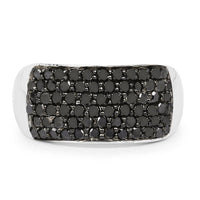 1.21 Carat Genuine Black Diamond .925 Sterling Silver Ring