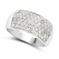 1.21 Carat Genuine White Diamond .925 Sterling Silver Ring