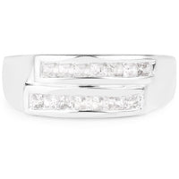 0.70 Carat Genuine White Sapphire .925 Sterling Silver Ring