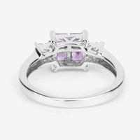 0.96 Carat Genuine Pink Sapphire  .925 Sterling Silver Ring
