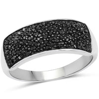 0.43 Carat Genuine Black Diamond .925 Sterling Silver Ring