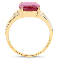 7.50 Carat Glass Filled Ruby .925 Sterling Silver Ring